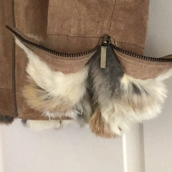 Leather and rabbit fur jacket - Picture 7 of 13